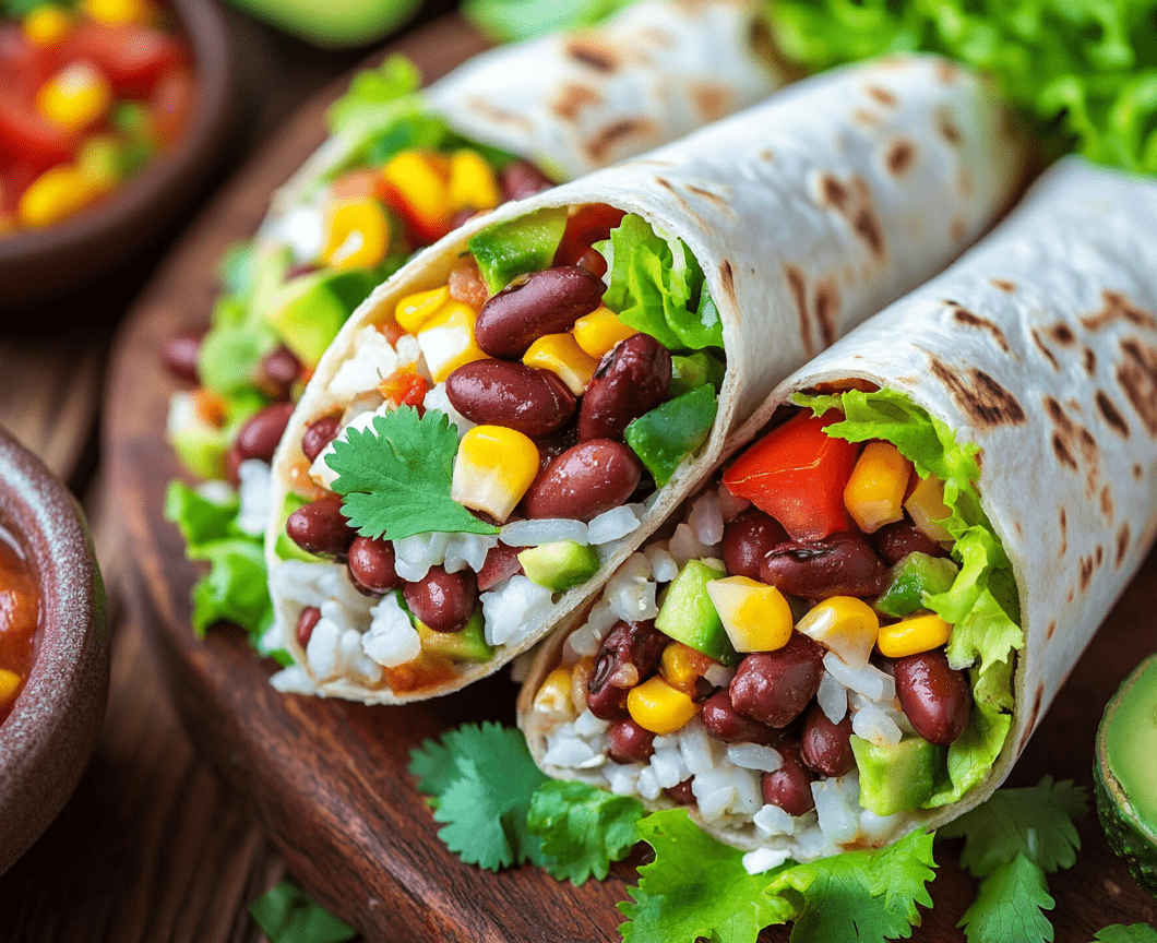 Vegan Corn Rice and Bean Burritos - Light Orange Bean