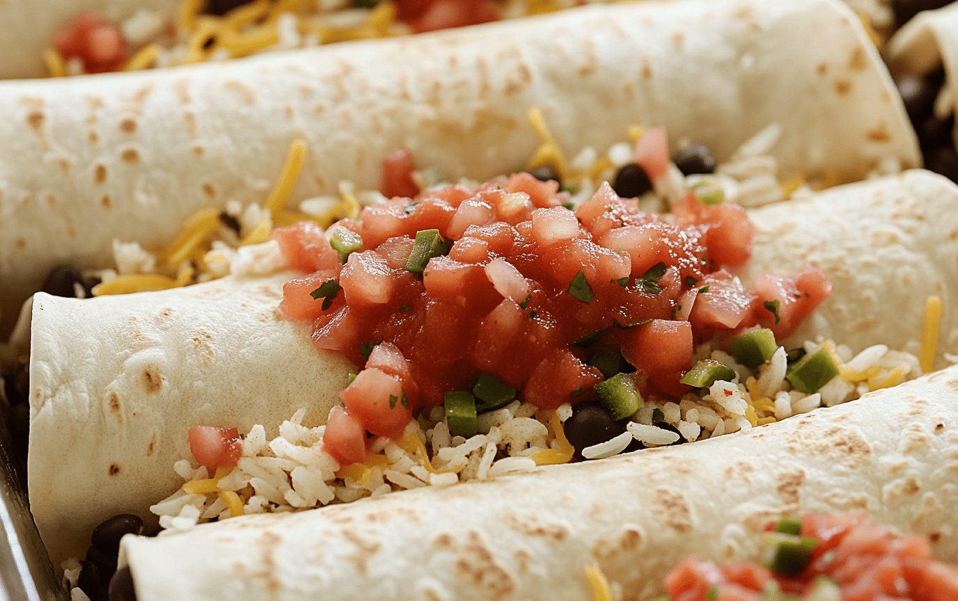 Black Bean and Rice Enchiladas - Light Orange Bean