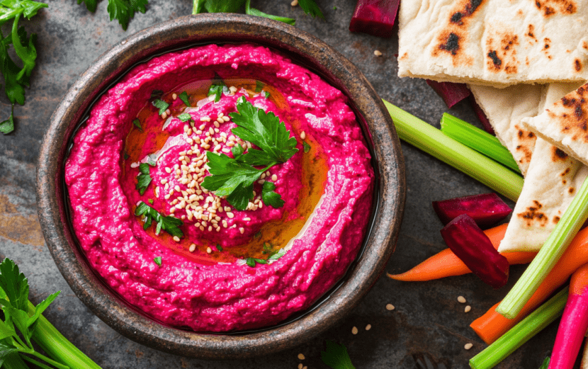 Beet Hummus Chickpea Dip