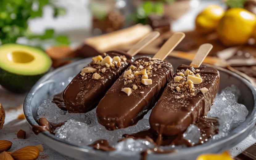 Creamy Avocado Chocolate Pudding Pops