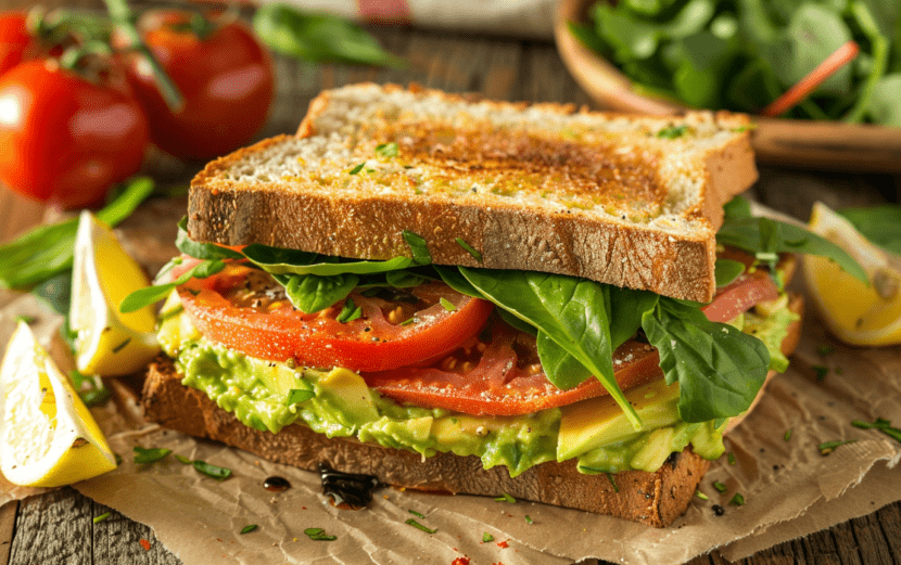 Basil Tomato and Avocado Cheese Sandwich Delight Basil Tomato and Avocado Cheese Sandwich Delight