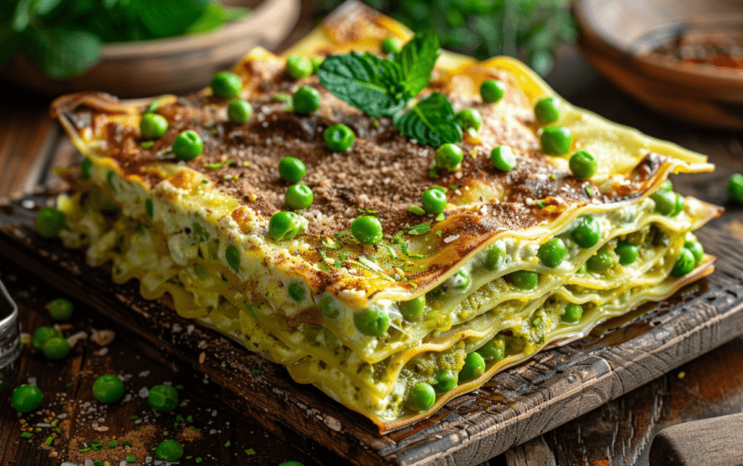 Vegan Zucchini and Pea Lasagna_ done