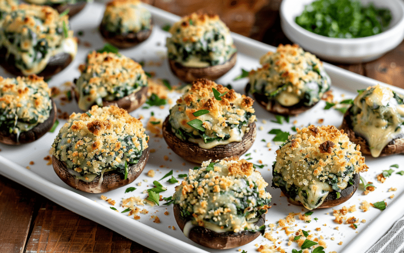Cheesy Spinach Stuffed Mushrooms_ done