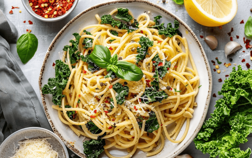 Vegan Garlic Olive Oil Pasta_ done
