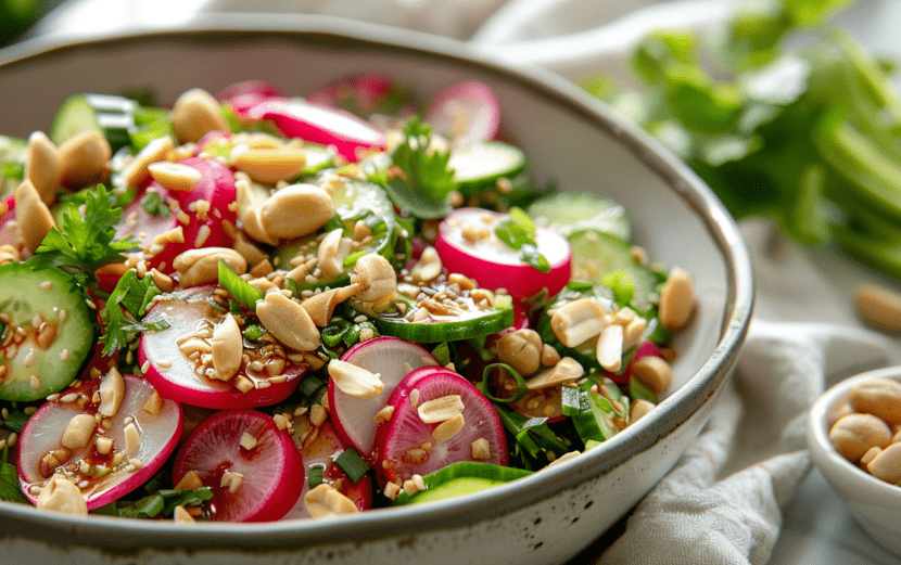 Roast Radish and Peanut Salad