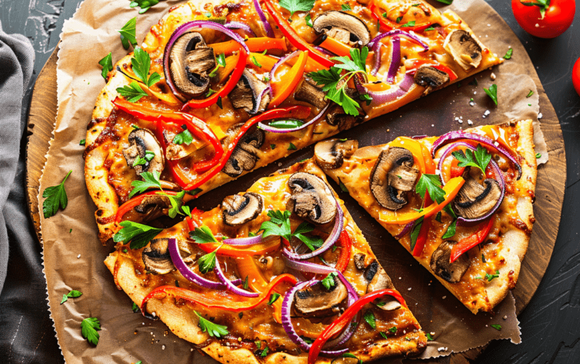 Vegan Veggie Pizza with Cauliflower Base_ done