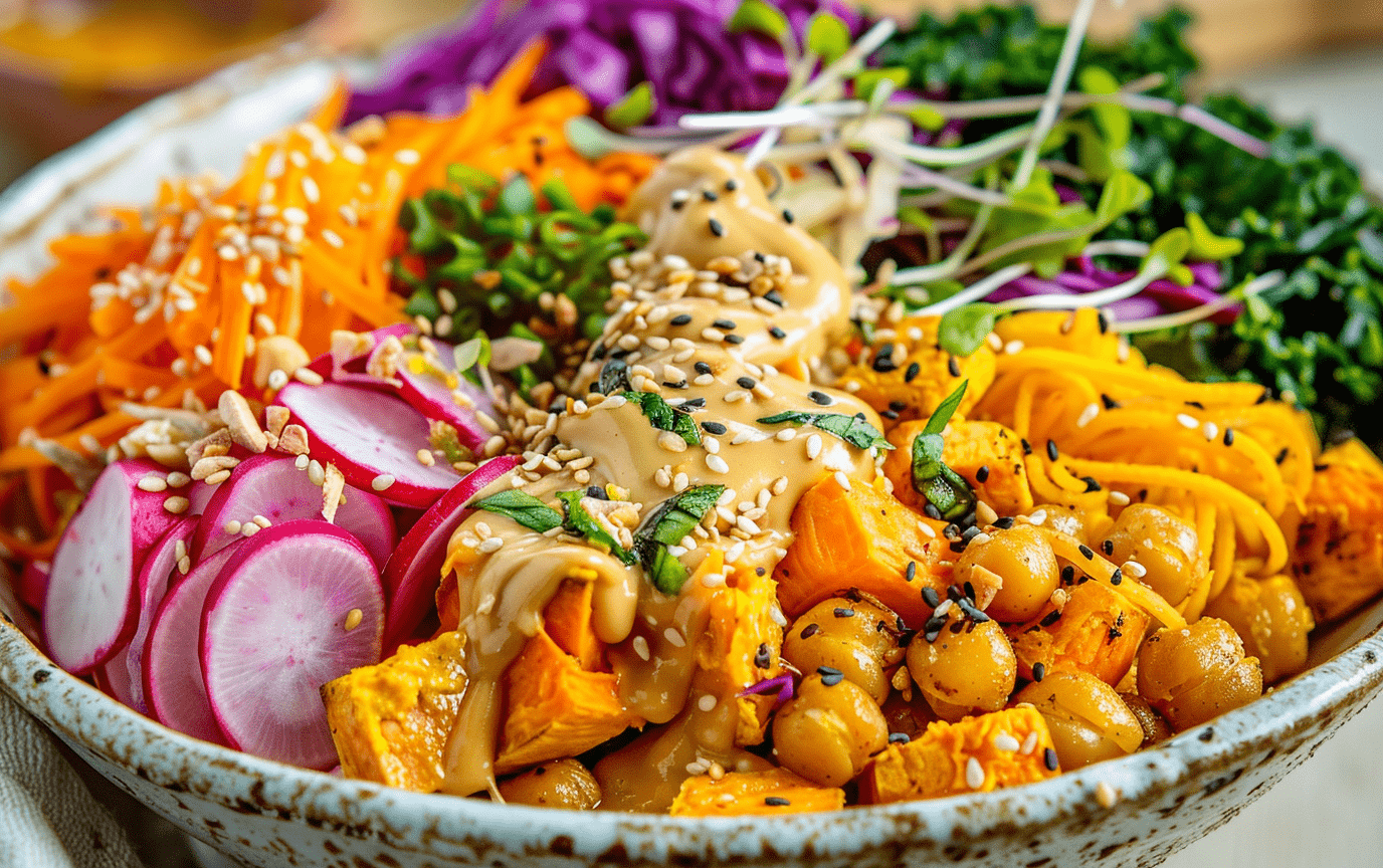 Vibrant Vegan Buddha Bowl - Light Orange Bean