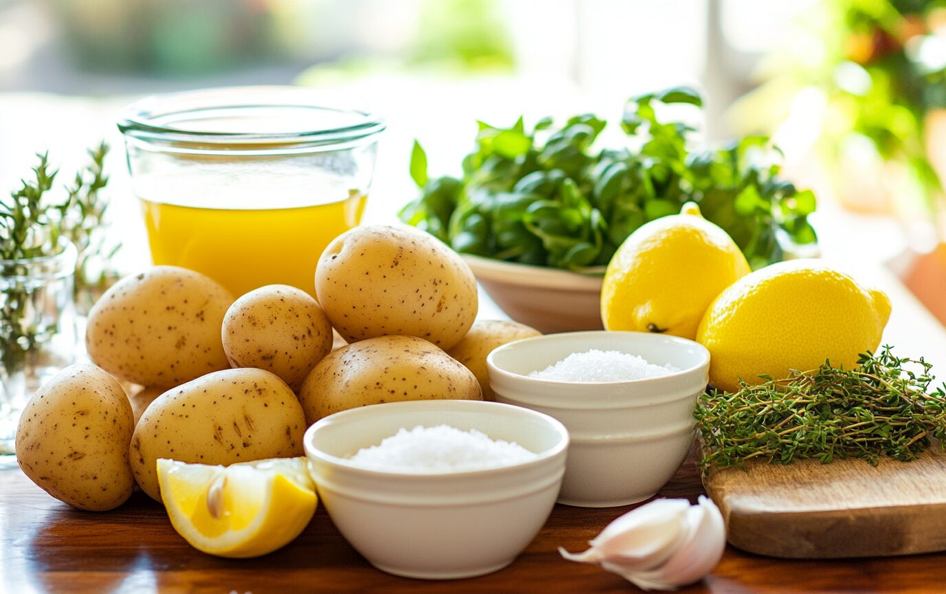 Zesty Greek Lemon Potatoes Light Orange Bean