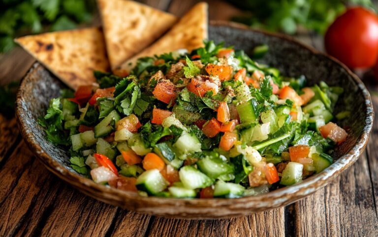 Middle Eastern Vegetable Fattoush Salad