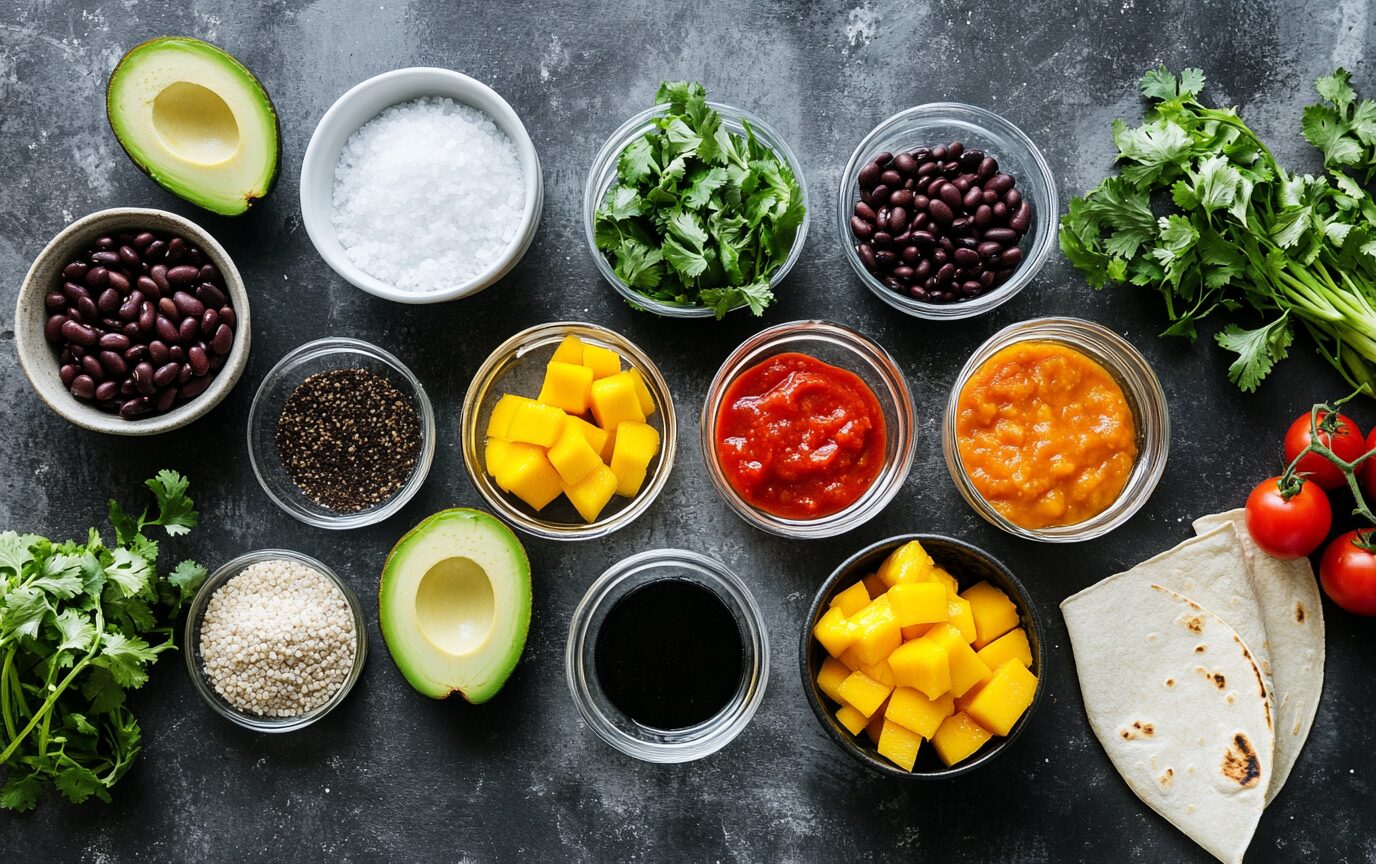 Black Bean & Mango Wraps Light Orange Bean