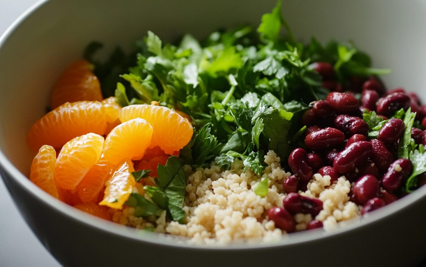 Vibrant Bulgur Bean Salad Light Orange Bean