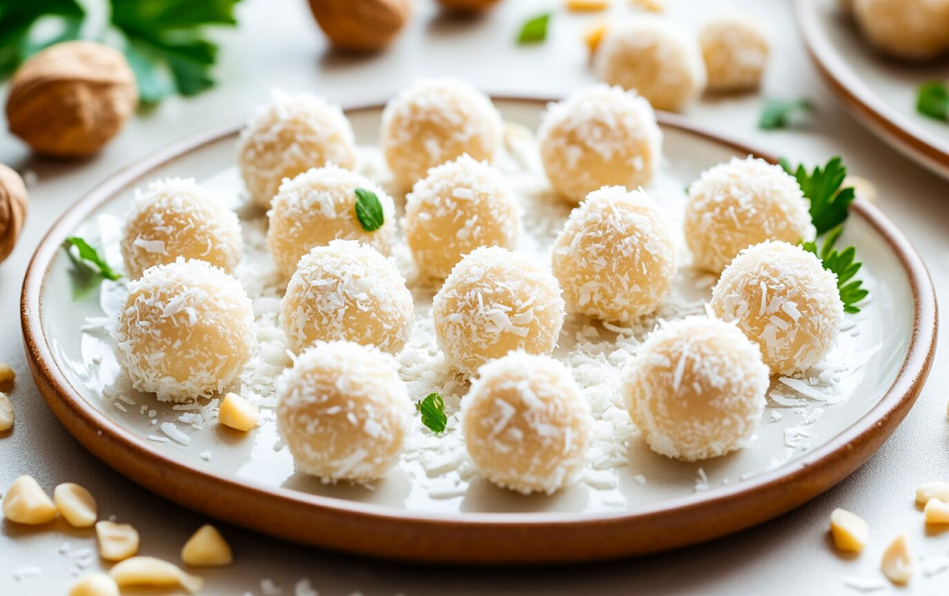 Vegan Coconut Macadamia Truffles Light Orange Bean