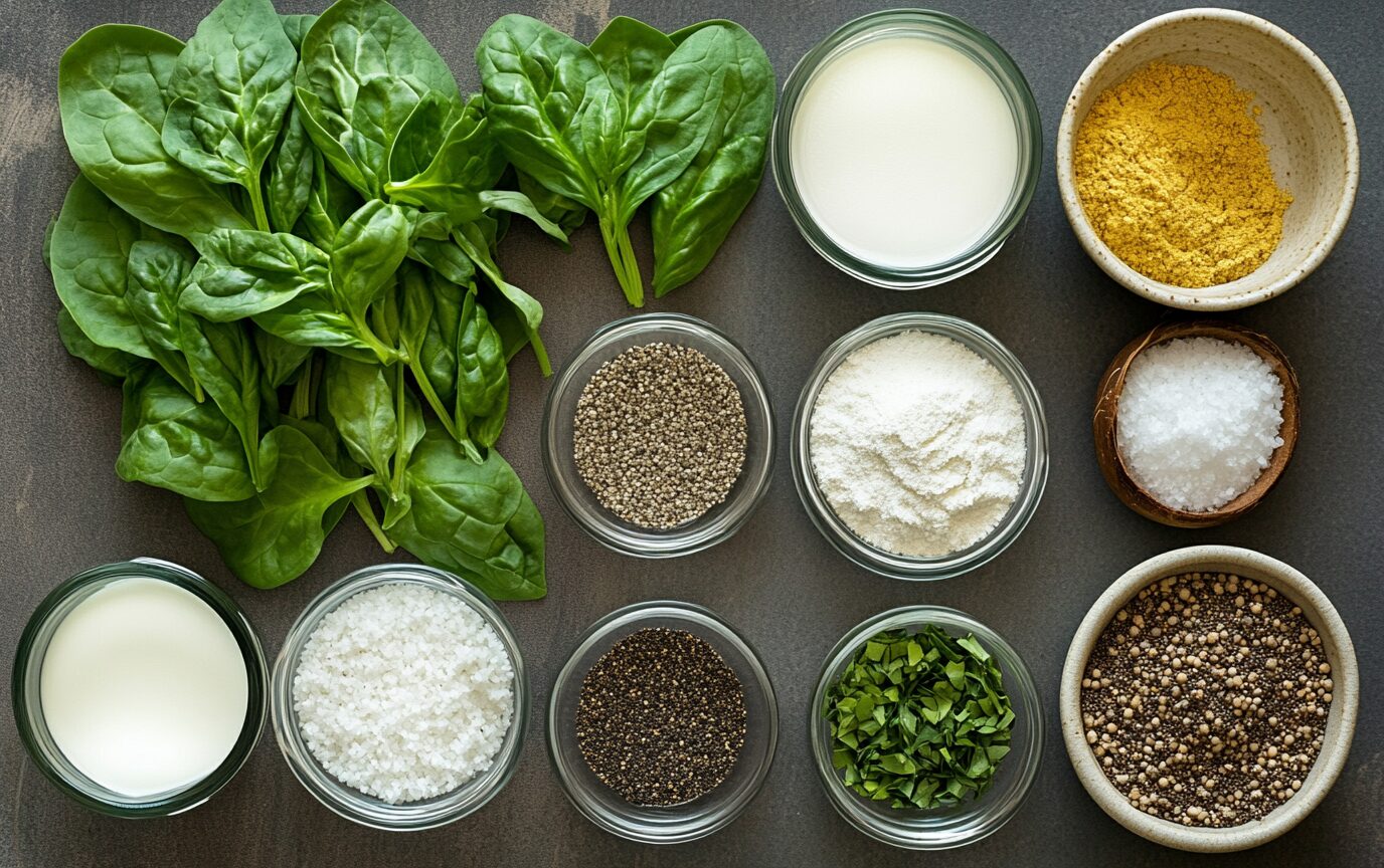 Healthy Creamy Green Spinach Sauce Light Orange Bean