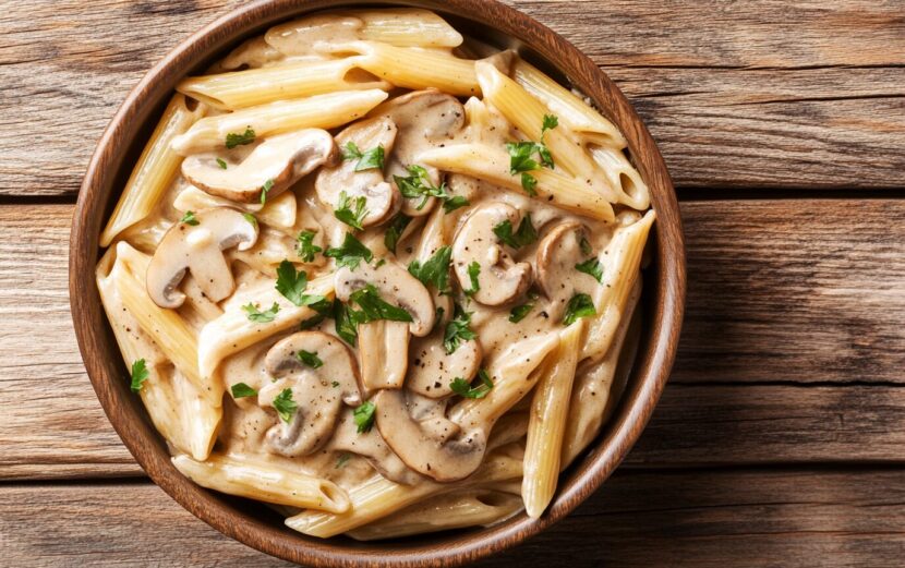 Creamy Vegan Mushroom Penne_done