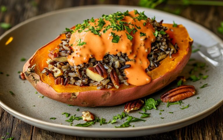 Stuffed Sweet Potatoes with Wild Rice and Mushrooms_one