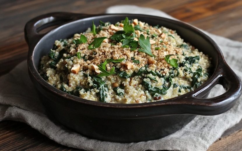 Creamy Spinach Quinoa and Lentil Skillet_done