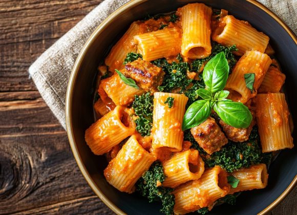 Zesty Vegan Sausage Rigatoni