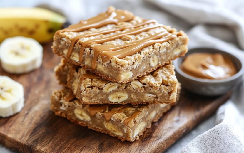 Banana Oat Peanut Bars