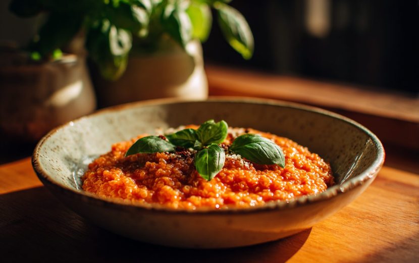 One-Pot Tomato Basil Quinoa Risotto