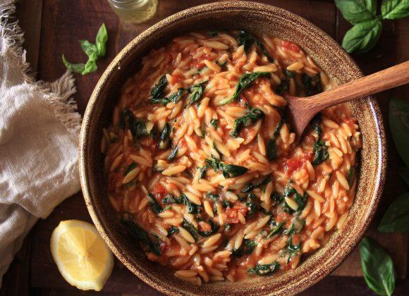 vegan tomato orzo