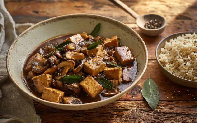 Simple Tofu Mushroom Adobo