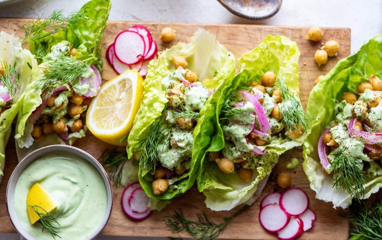 Creamy Chickpea Lettuce Wraps