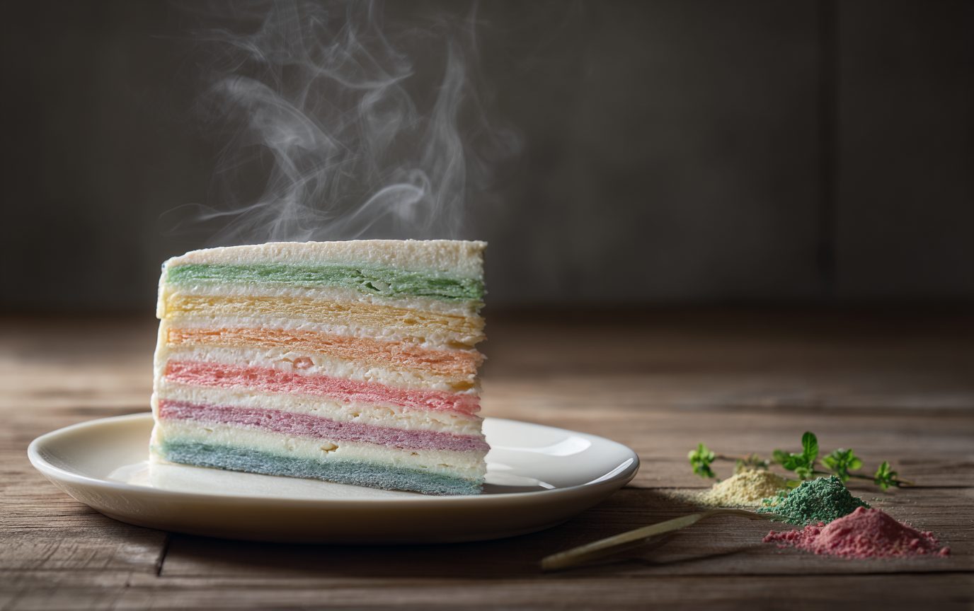 Layered Rice–Tapioca Snack Cake - Light Orange Bean