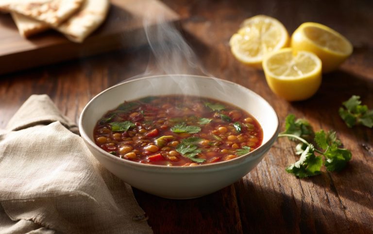 Spiced Lentil Chickpea Soup