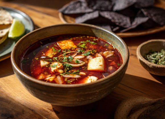 Spicy Mushroom Hominy Soup