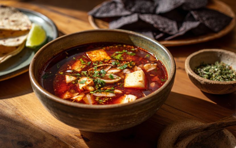 Spicy Mushroom Hominy Soup