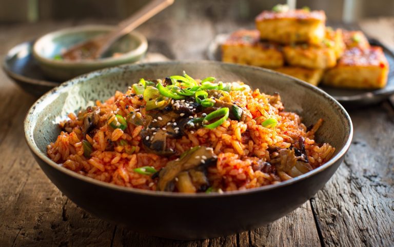 Spicy Mushroom Kimchi Rice