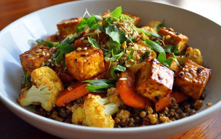 Protein-Packed Tofu Lentil Bowl